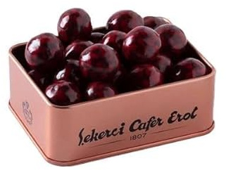 Cafer Erol Blackberry Dragee, White Chocolate Coated Sweets, Premium Turkish Confectionery, 140g, Contains Milk, Tin Box
