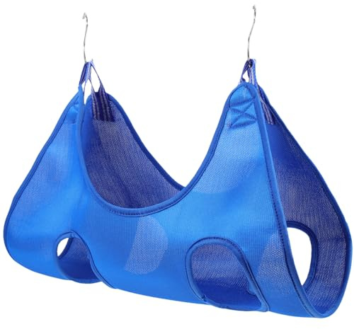 Lurrose Pet Breathable Hanging Cat Hammock Bed Elevated Suspension for Grooming and Sleeping, Blue Mesh Raised Bed Suitable for Cats and Small Dogs