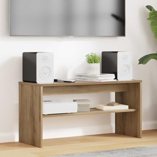 ZQQLVOO Mobile TV in rovere Artisan 80x30x40 cm in legno con mensole per media e decorazione, design minimalista per soggiorno