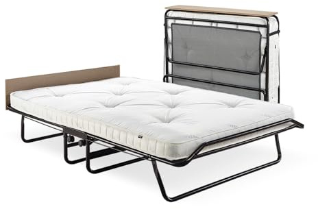 JAY-BE Supreme Folding Bed with Micro e-Pocket Sprung Mattress and Automatic Folding Legs, Compact, Small Double,Black