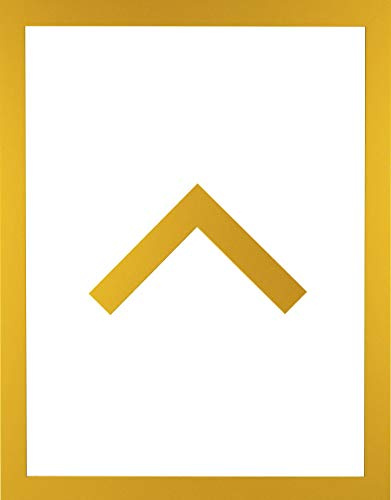 RahmenMax Morena - Cornice portafoto in legno, 33 x 89 cm, profilo moderno molto angolare, 89 x 33 cm, ampia scelta di colori: giallo con vetro sintetico trasparente 1 mm