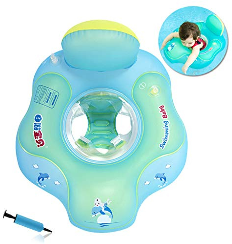 HONGCI Baby Swimming Float Safe Seat, Newborn Baby Learn to Swim Inflatable Trainer - Inflatable Baby Pool Float, Baby Swimming Ring, Baby Swim Seat (includes an air pump) (5-18 Months)
