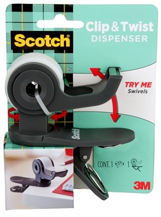 Scotch Desktop Tape Dispenser, Great for Gift Wrapping, 1 Dispenser (C19-CLIP-CCW)