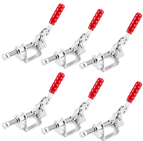 MUKCHAP 6 PCS Push Pull Toggle Clamp, GH-302-FM Adjustable Quick Release Woodworking Toggle Clamp Hand Tool, 300 lbs Holding Capacity