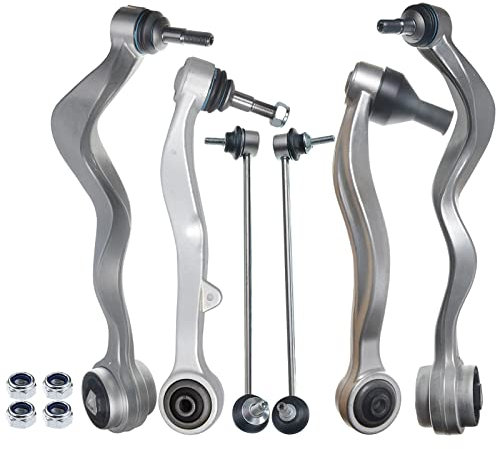 Frankberg 4x Querlenker + 2x Koppelstange Vorderachse Kompatibel mit 5er E60 2.0L-4.8L 2001-2010 5er Touring E61 2.0L-4.8L 2004-2010 Replace# 31126760181