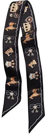 JERLA 100% Mulberry silk Scarf Head Hair Ribbon Handbag Handle wrap Tie Bundle Neckerchief Scarf for women