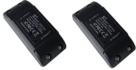 proAMEDEN Smart Switch WiFi, 220 V, 10 A, Smart Switch WiFi, App Tuya/Smart Life, compatibile con Alexa e Google Home, (2/un, nero)