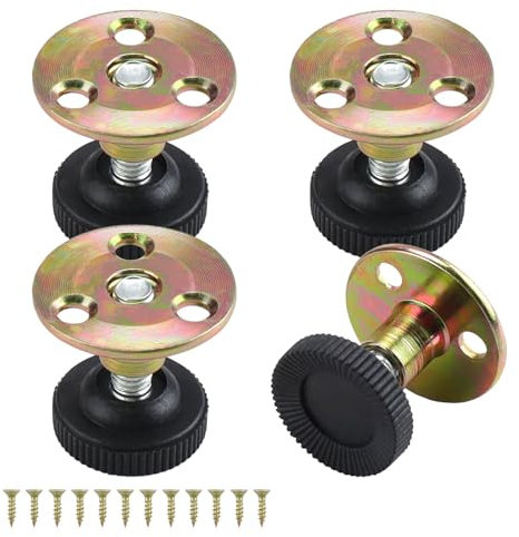 FINELYCR 4 Pezzi Piedini Regolabili per Mobili, Piedini Regolabili da 33-45MM, Piedini Mobili Fissate con Viti, Robuste e Affidabili, per Tavoli, Armadi, Attrezzature Meccaniche