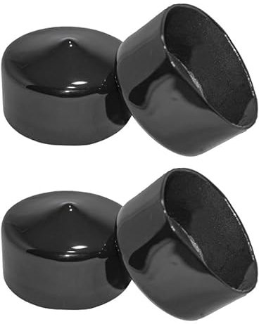 YAFIYGI Rubber Pipe Cap End Caps 2 Inch Round Black Vinyl Covers Pack of 4 Hardware Plugs for Pipes Dock Poles PVC Flexible Push On Design Metal Tubing Post Rubber Cover Snug Fit 1 Deep