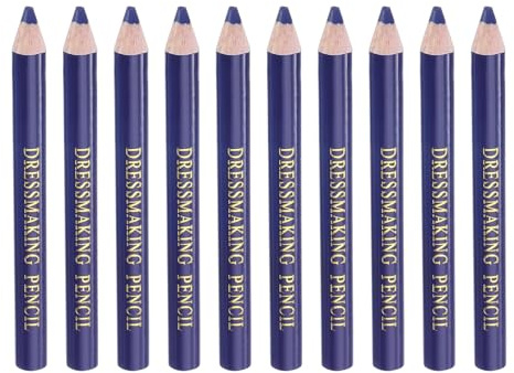 QUARKZMAN 10 stycken systift för tyg sömnad markeringspenna skräddarkrita torka täcke tvättbar markeringspenna för sömnad gör-det-själv hantverk, blå