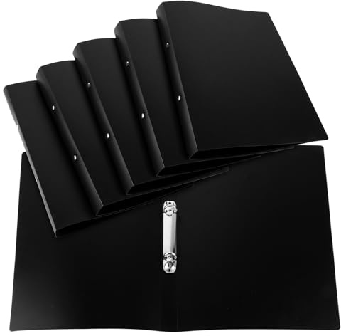 JMIATRY 6 Stück Ringordner A4 Schmal, Schwarz Ringhefter A4, Ordner A4 Schmal, Ringmappe A4 für Schule, Büro, Zuhause