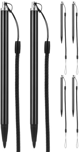 Tofficu Set da 6 Penne Stilo Resistive in Metallo con Punta Fine per Tablet e Telefono, Penna Stilo per Schermo Resistivo con Cavo Anti-smarrimento, Input Preciso per Disegno e Scrittura