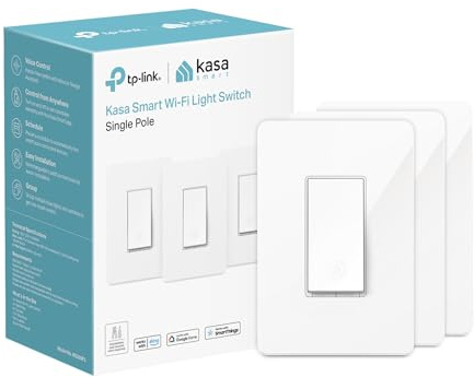 Kasa Smart Light Switch HS200P3, Single Pole, Needs Neutral Wire, 2.4GHz Wi-Fi Light Switch Compatible with Alexa and Google Home, UL Certified, No Hub Required, 3 Count -Pack of 1 , White