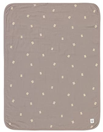 LÄSSIG Mull Babydecke Krabbeldecke Kuscheldecke GOTS zertifiziert/Muslin Blanket 75 x 100 cm Spots taupe
