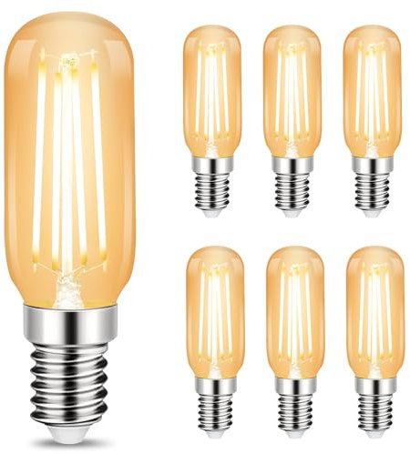 URing Glühbirne E14 LED Warmweiss Vintage - LED Birne Leuchtmittel Retro E27 2700K 4W 400LM Energiesparlampe Filament Lampe Dekorative Glas Glühlampen Bulb für Café Bar Beleuchtung, 6 Stück (T25)