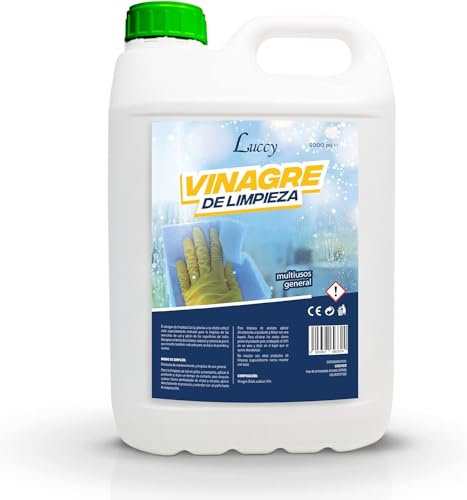 LUCCY Vinagre de Limpieza Concentrado 10º de Acidez 5 Litros | Limpiador Multiusos Ecológico y Eficiente