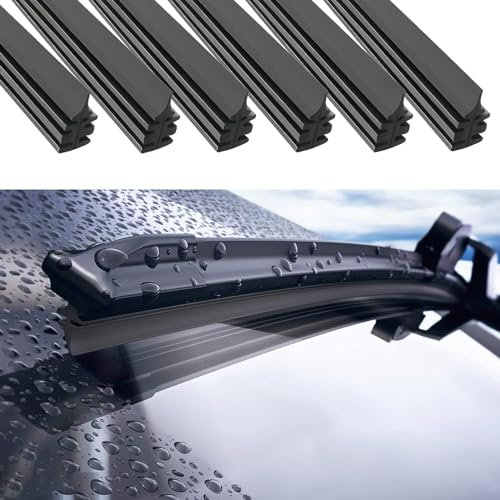 6PCSUniversal Scheibenwischergummi, 700mmWischergummi Scheibenwischer, Ersatz Wischergummi, Ersatz Gummi, Glasschäden Vermeiden, Scheibenwischer leiser Machen, Scheibenwischer Ersatz Gummi