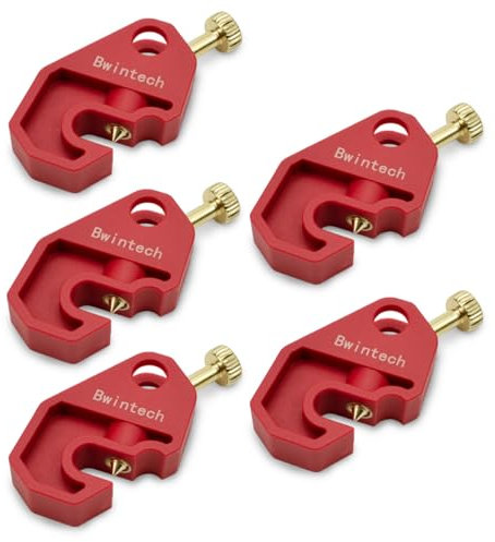 Bwintech 5 Pcs Red Miniature Circuit Breaker Lockout with Screw, Standard Air Switch, for Power Isolation