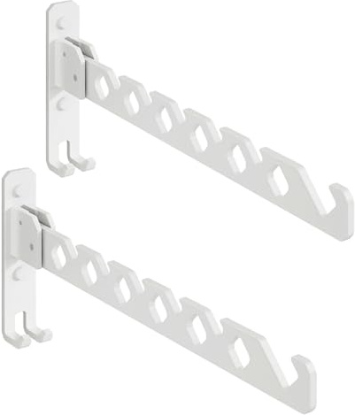 Generic 2 pezzi Gancio pieghevole, Abbigliamento pieghevole, Appendiabiti da parete pieghevole, Gancio per cappotti in lega di alluminio, Verniciato a polvere, Bianco