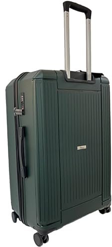 PCG THE HARD CASE (Grün, M - Premium Hartschalenkoffer-mit TSA Schloss-4 Rollen-Leichter Reisekoffer- robust & stabil -Trolley mit Teleskoparm-Handgepäck