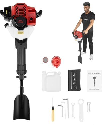 DAOHHFO Excavadora de gasolina portátil de 2 tiempos de 52 CC, excavadora portátil, excavadora de jardín, árbol, excavadora de árboles de jardín, máquina de excavadora, para plantas forestales de