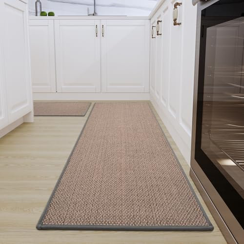 SIXHOME Juego de Alfombras de Cocina Antideslizantes Alfombras de Cocina Tapetes y Tapetes Modernos Lavables para Pasillo Comedor(Gris,40 * 60+40 * 120cm)