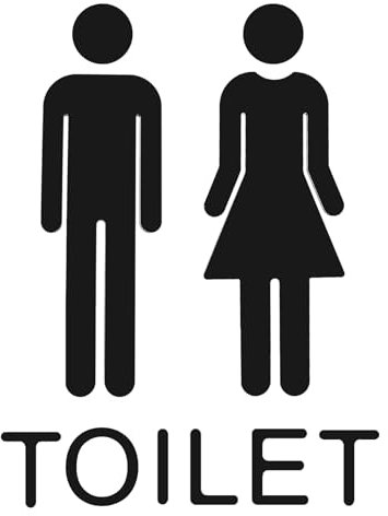 Cartel de Inodoro, Símbolo de Inodoro Cartel Baño Mujer Hombre WC Placa para Puerta de Inodoro, Adhesivo Señales Baño Pegatina para Inodoro Baño Cartel Señal WC