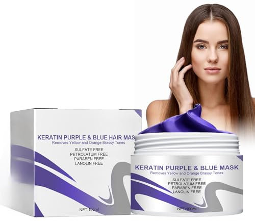 Mascarilla Capilar para Cabellos Secos y Rubios, Mascarilla Púrpura, Mascarilla Capilar para Cabellos Rubios, Decolorados o Teñidos, Mascarilla Púrpura Con Efecto Anti-Oscurecimiento 100ml conditioner