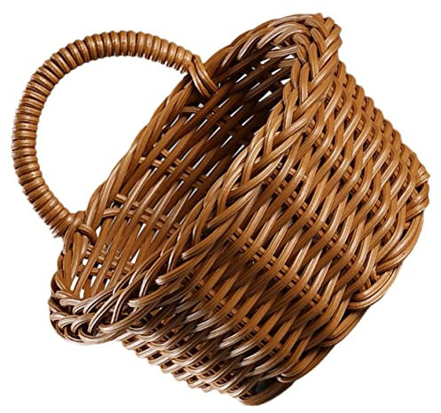 Cabilock Cestino Sospeso in Imitazione Rattan Portaoggetti Da Parete Per Cucina Cestino Intrecciato Maniglia Organizzatore Multifunzione Per Fiori e Articoli Vari