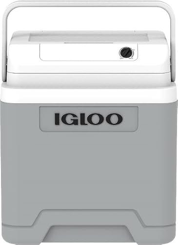 IGLOO IE27 AC/DC Glacière électrique pour Voiture et Prise de Courant, Mini-réfrigérateur 27 L Gris, 12V et 230V