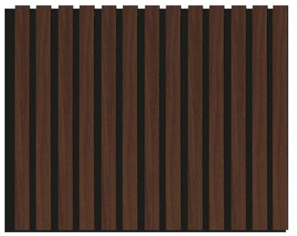 Pannelli Decorativi Acustici per Pareti, Pannelli Murali Design Effetto Legno, Pannelli Fonoassorbenti per Soffitto cm 60 x 275 (1,65 mq) (Noce Scuro)