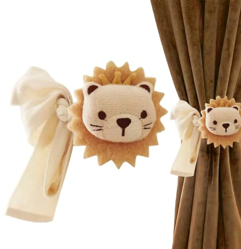 Alzapaños para cortinas – Alzapaños de cortina de animales de felpa | Alzapaños para cortinas | Lindos lazos para cortinas de animales de dibujos animados | Sujetadores para habitación de los niños |