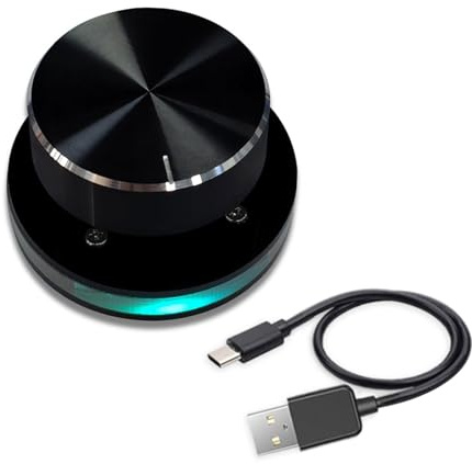 Zqxnt Regulador de volumen de computadora personalizable con cable USB, controlador de sonido ARGB retroiluminados para PC estaciones de trabajo multidispositivos, controlador de sonido ARGB