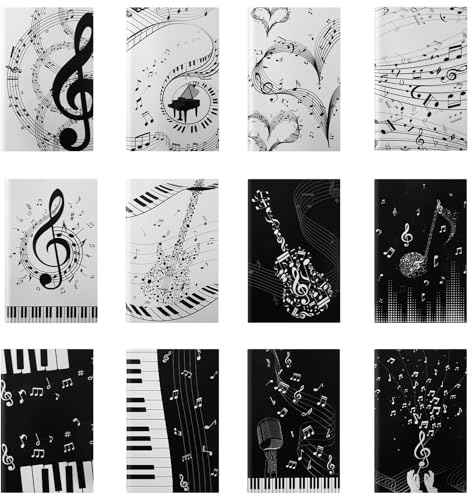 12 Pack Music Cover Mini Notepads Notebook Horizontal Line Musical Small Memo Pocket Notebook Musicians Gifts Music Major School Student Daily Weekly Planner Journal Notebooks for Musical Party
