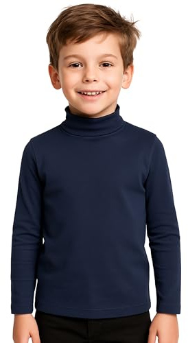 Liabel Polo Enfant Chaud Coton Doux Col Roulé Enfant Manches Longues Col Haut 3-14 Ans, 4-5 ans