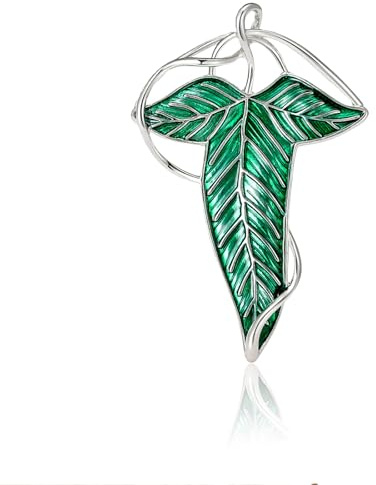 Elben Green Leaf Enamel Brooch Woodland Protection Pin for Cosplay Festive Wear Cloak Accessories Gift