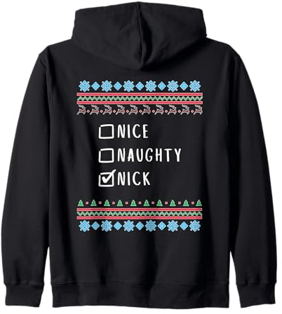 Simpatico Birichino Natale Nick Maglione Brutto Felpa con Cappuccio
