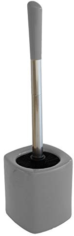 KW Luxury Ceramic/Porcelain/Stoneware Toilet Brush and Holder (Gloss Grey Square)