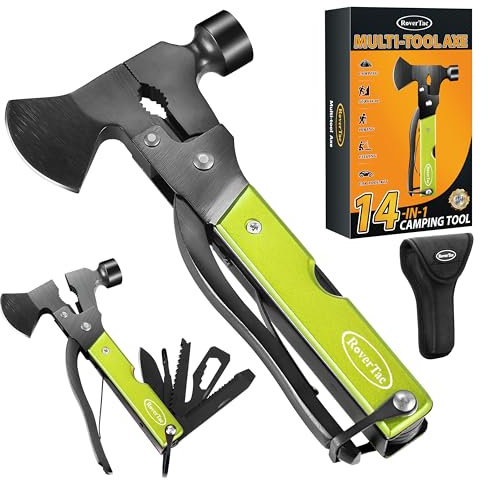 Christmas Gifts for Men Dad, RoverTac Multitool Axe for Mens Gifts, Gifts for Dad Husband Dad Boyfriend, Christmas Gifts Mens Stocking Stuffers-14 in 1 Multi Tool Axe Hatchet
