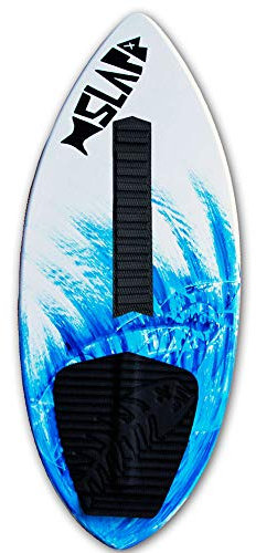 USA Made Slapfish Skimboards 52 Fiberglass & Carbon - No Rider Weight Limit - with Traction Deck Grip - Kids & Adults - 4 Colors… (Blue Board + Arch Bar)