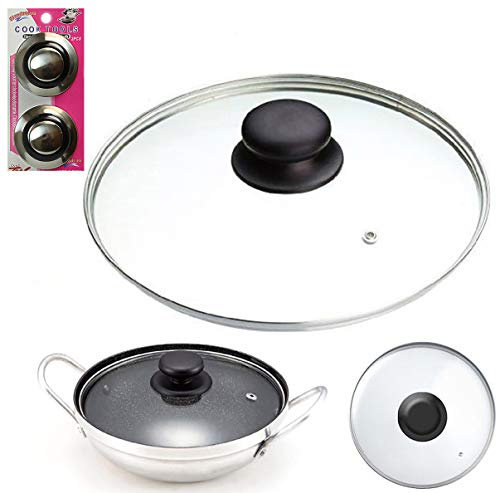 Tempered Glass 28cm PAN LID Replacement - Wok, Stir Fry, Stock Pots, Casserole, Saucepan Lids