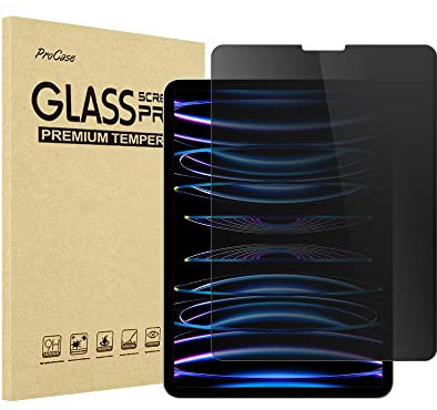 ProCase Privacy Schutzglas für iPad Pro 11 Zoll 2022 2021 2020 2018 Anti-Spy Screen Protector 9H Gehärtetes Glas Sichtschutz Folie Blickschutzfolie für iPad Pro 11 4th 3rd 2nd 1st Generation