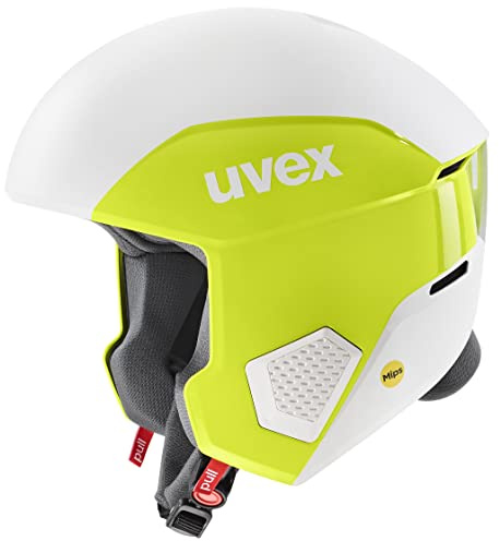 uvex invictus MIPS - skidhjälm för dam och herr - MIPS-system - akutkuddar för kinder - lime - white matt - 58-59 cm