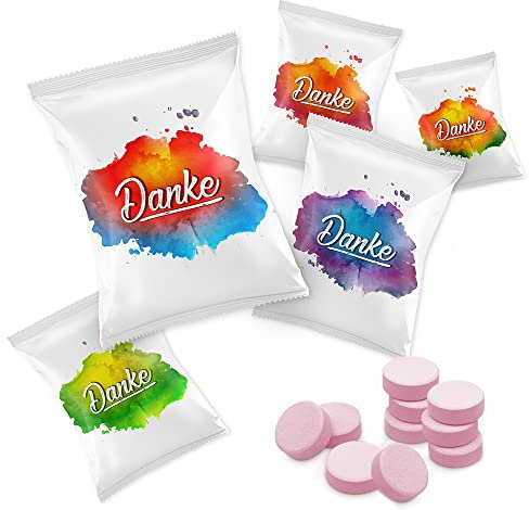 Traubenzuckertütchen mit Vitamin C Danke Farbklecks 600g - Ideal um einfach einmal Danke zu sagen