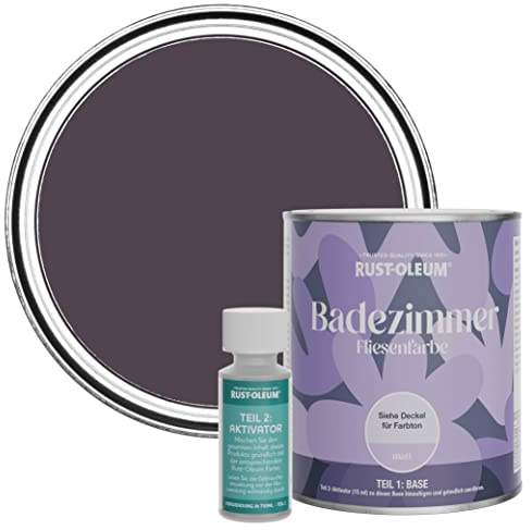 Rust-Oleum Purple Water-Resistant Bathroom Tile Paint in Matt Finish - Grape Soda 750ml