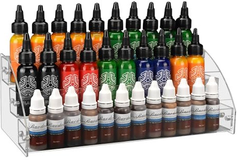 ATOMUS 3 Layers Acrylic Nail Polish Organizer Holder Transparent Acrylic Nail Polish Gel Holder Lipstick Storage Power Box Cosmetic Display for Dressing Table