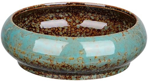 Happyyami 1 pot de fleurs hydroponique en céramique pour plantes d'intérieur, bonsaï, mini pot de plantes, cactus, plantes succulentes, bol de bureau