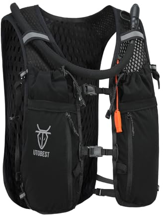 UTOBEST Running Vest Lightweight Hydration Pack 10L UTR110 | 7 Pockets, Large Phone Holder,Max Breathability For Summer,Comfort Fit,Dual Hydration System,for Trail,Marathon,Hiking