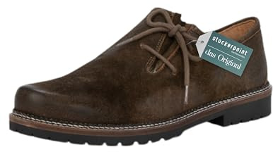 Stockerpoint Scarpe da avena da uomo Tailor I, taglia 40-47, in pelle di alta qualità, vestibilità ottimale e design tradizionale, ideali per costumi tradizionali e feste, marrone scuro vintage, 46 EU