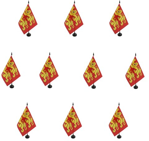 AZ FLAG Set om 10 Bordsflaggor Nedre Normandie 21x14 cm Plastfot